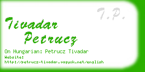 tivadar petrucz business card